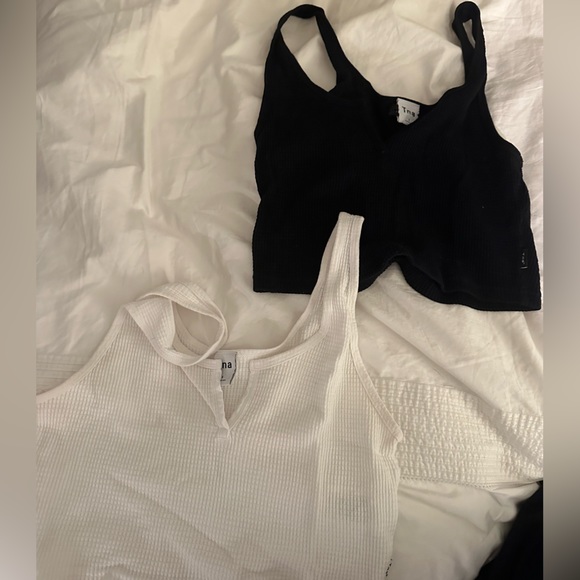 TNA Cropped Waffle Tank Set - Picture 1 of 1